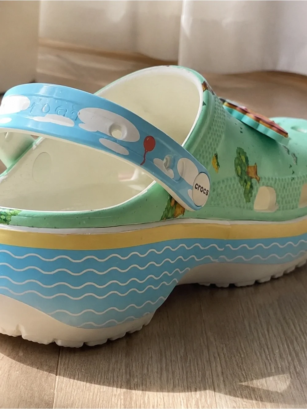 Kids' Green Character Clog Sandals - Playful Animal Print